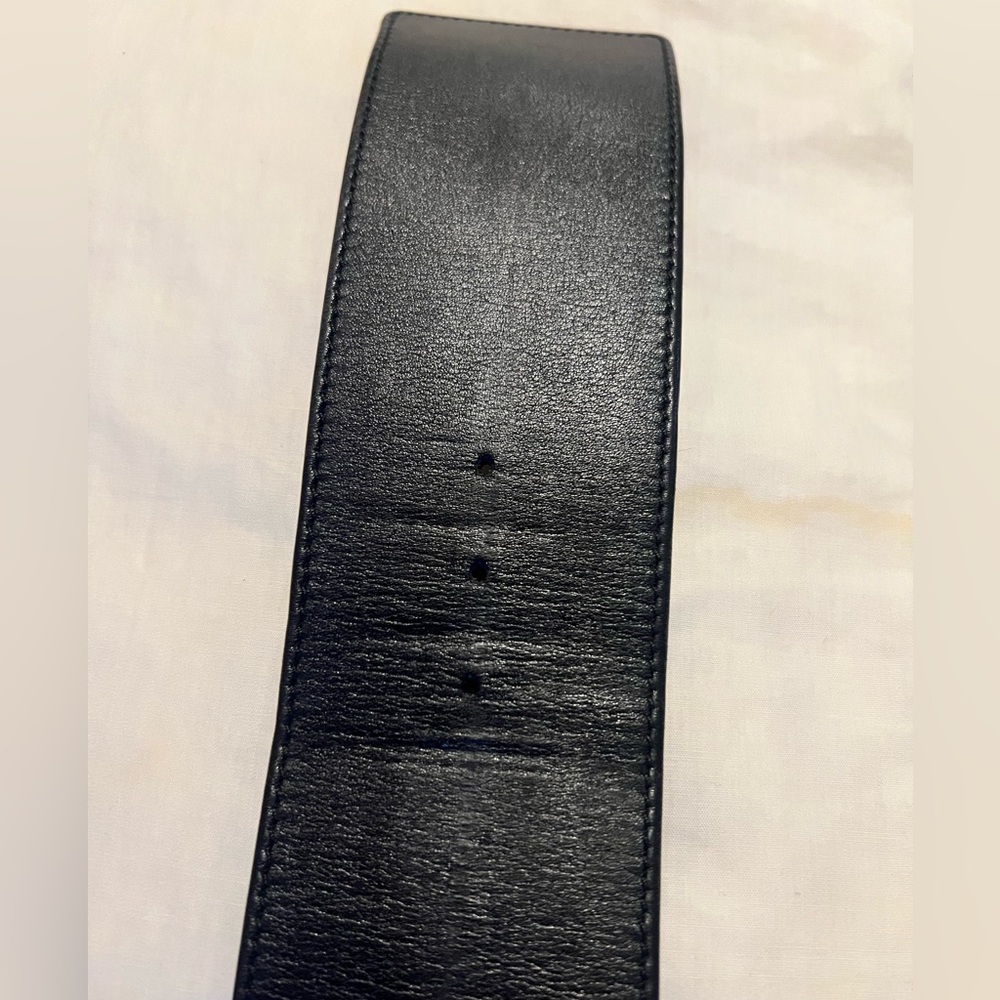 CHANEL Vintage Karl Lagerfeld 1993 Wide Black belt 24k gold plated - Picture 13 of 17